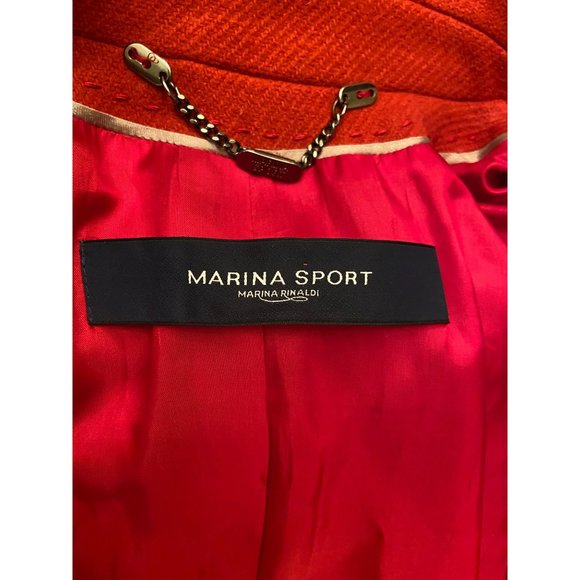 Italy Marina Rinaldi Sport Wool Blend Red Jacket L - Picture 4 of 5